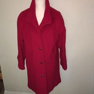 Dennis basso size med wool cashmere blend coat